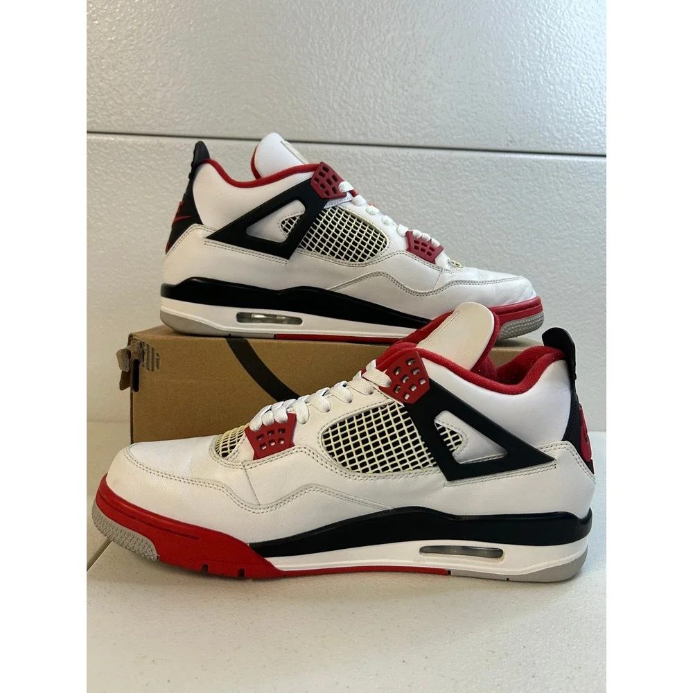 Jordan 4 Retro Fire Red 2020 White Black Mens Size 13 #2318